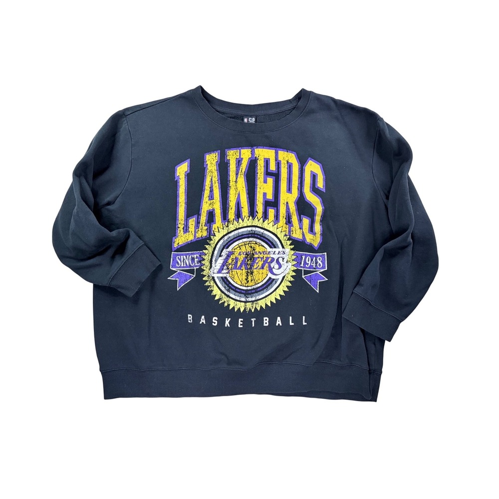 Ultra Game NBA Los Angeles Lakers Sweatshirt 2XL Black Crewneck Basketball